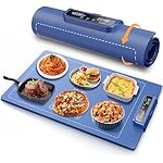 Premium Electric Warming Tray with Detachable Power Plug - Full Surface Heating and Nano Silicone Material with 3 Temperature Settings for Buffets, Home Parties, and Dinners (White)
